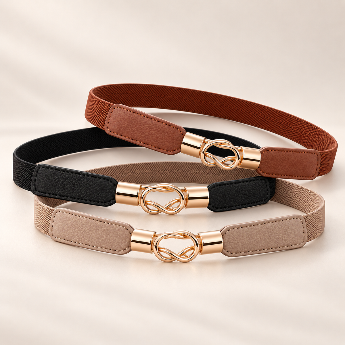 STRETCH BELT with gold clasp