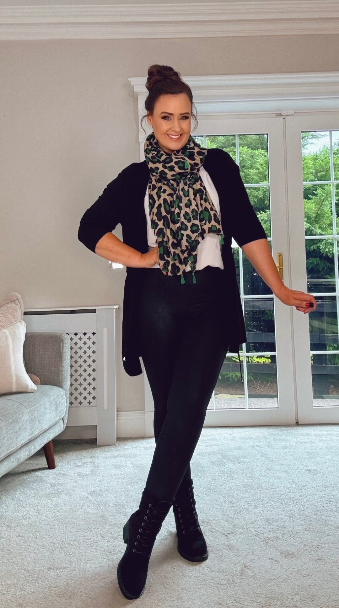 BLACK TIE WAIST QUALITY CARDIGAN