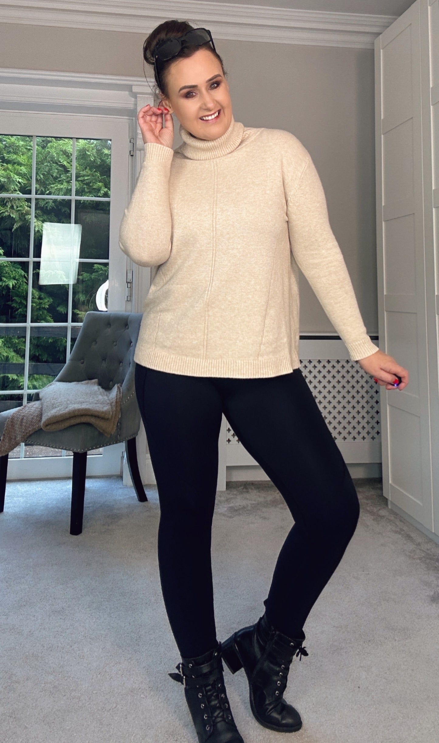 TANDUM CREAM CASHMERE MIX POLO JUMPER