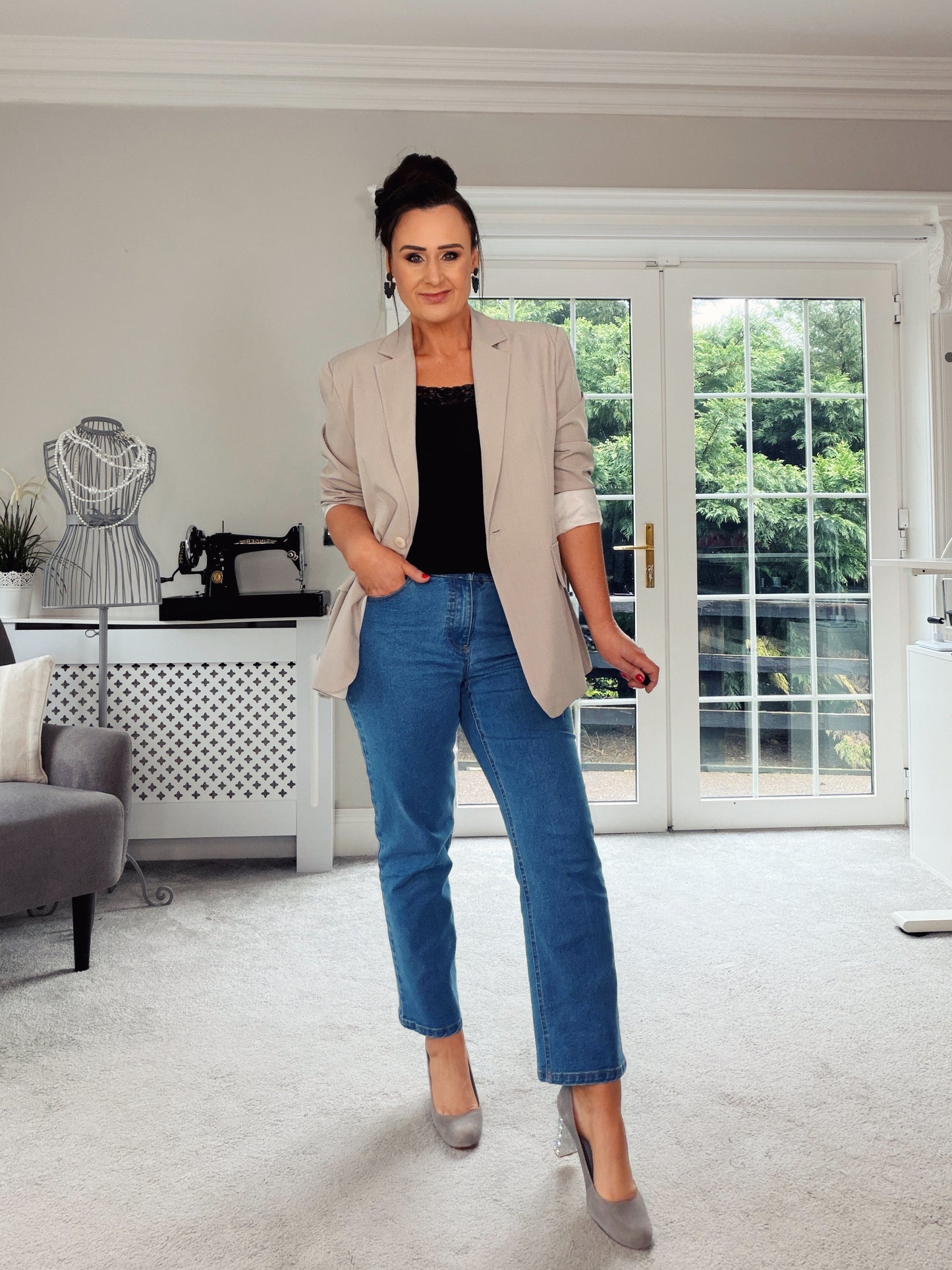 BEIGE RELAXED FIT BLAZER