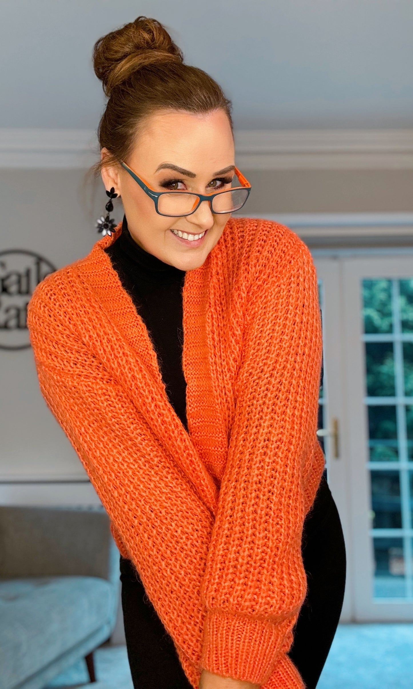CORAL OVERSIZED CHUNKY KNIT CARDIGAN