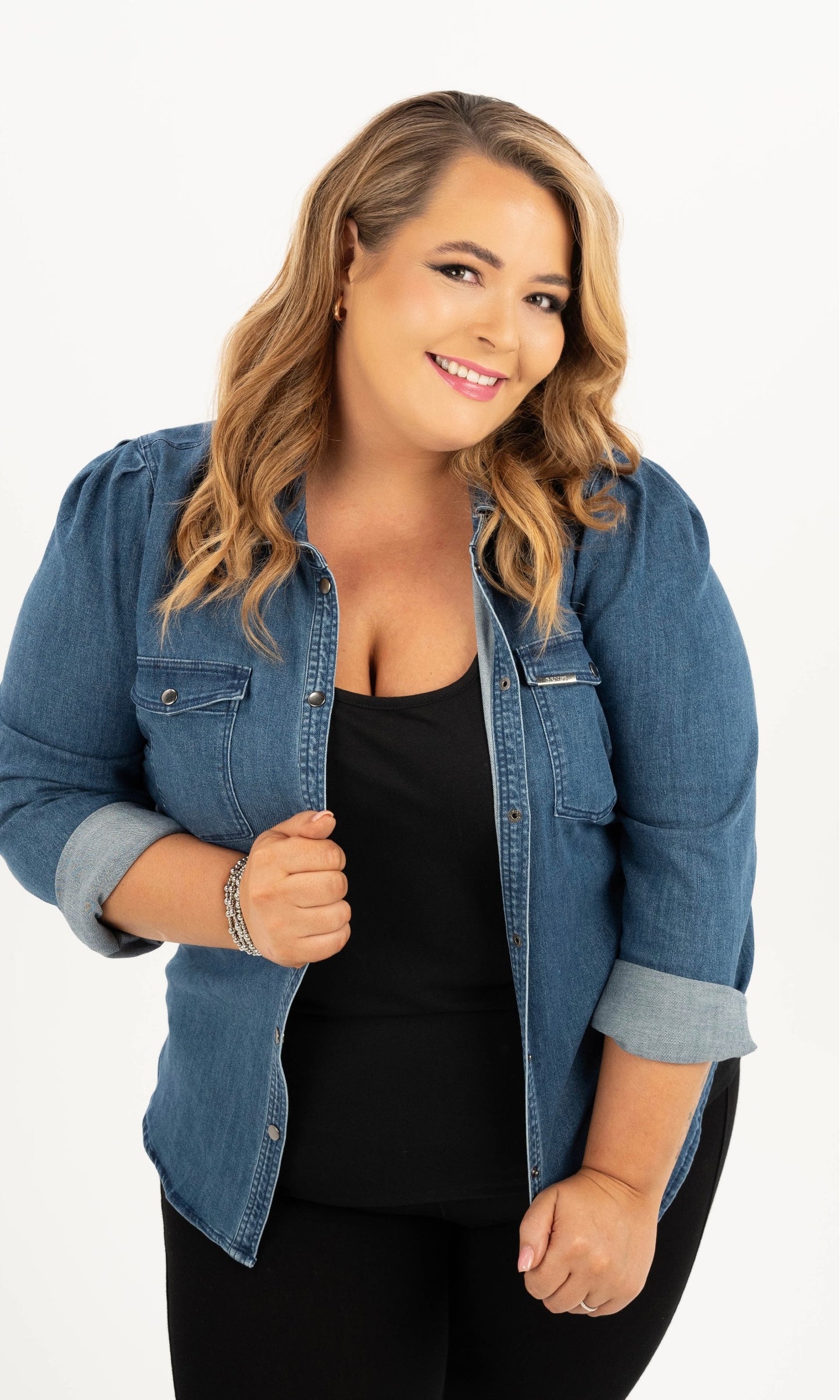 SENSS - THE DENIM SHIRT with Exaggerated Shoulder