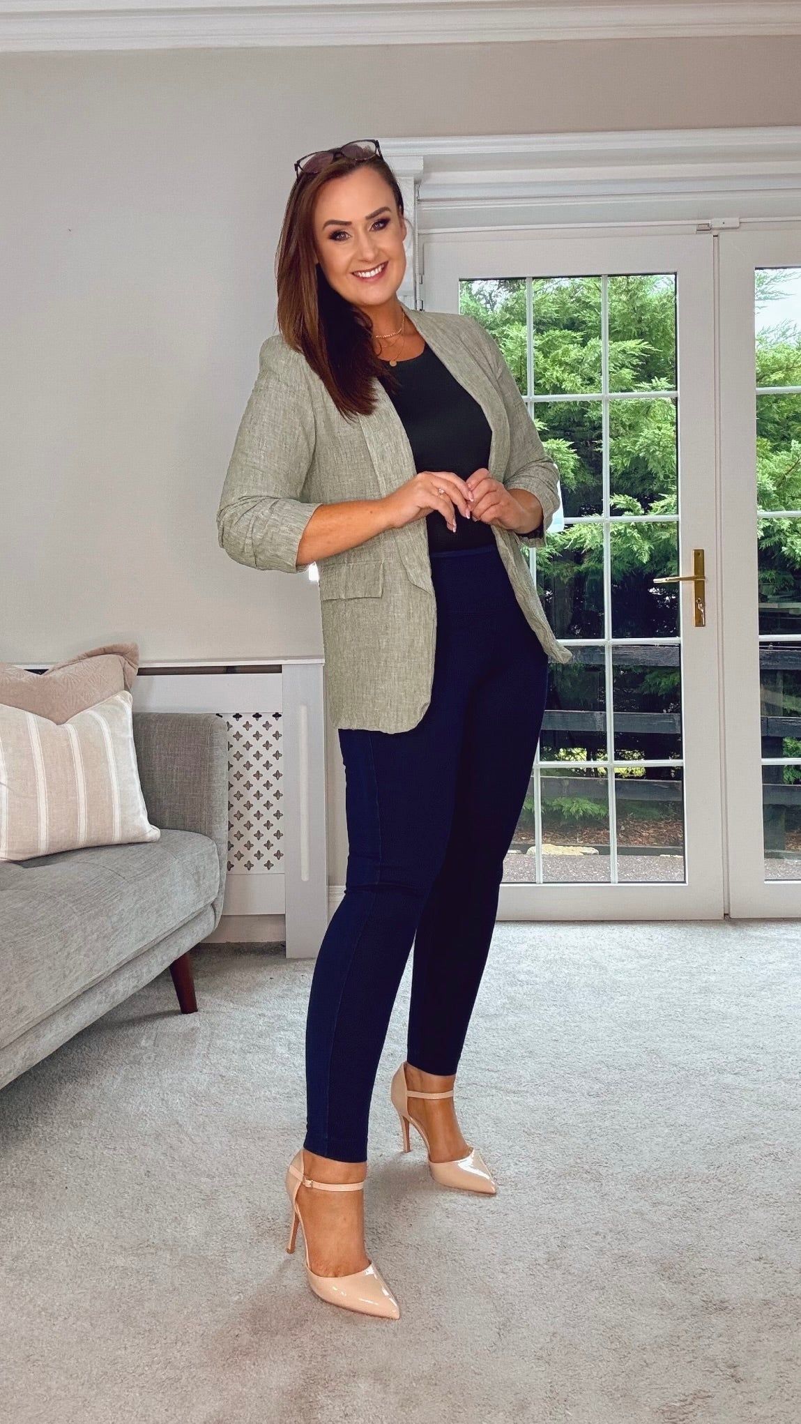 KHAKI LINEN FEEL BLAZER