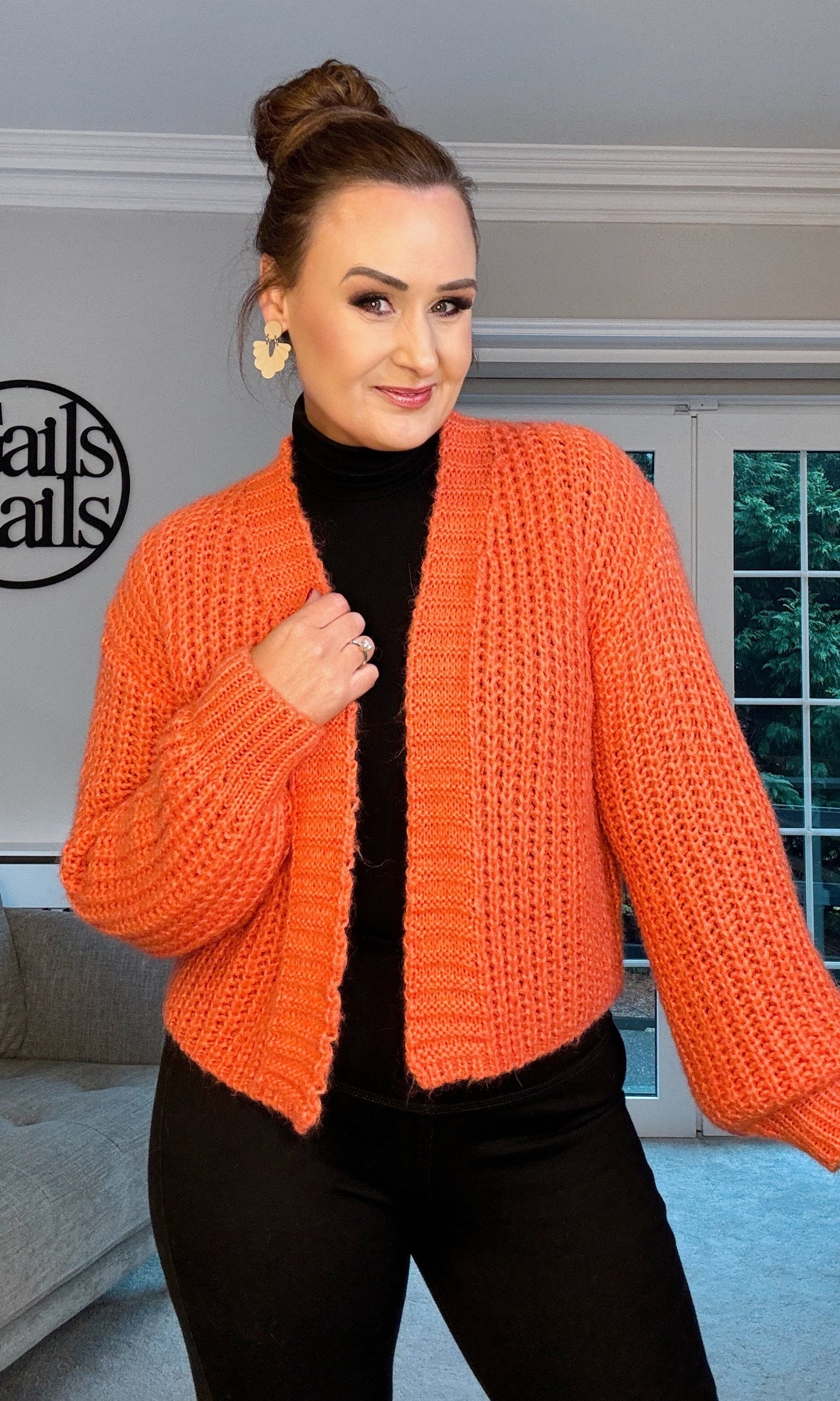 CORAL OVERSIZED CHUNKY KNIT CARDIGAN