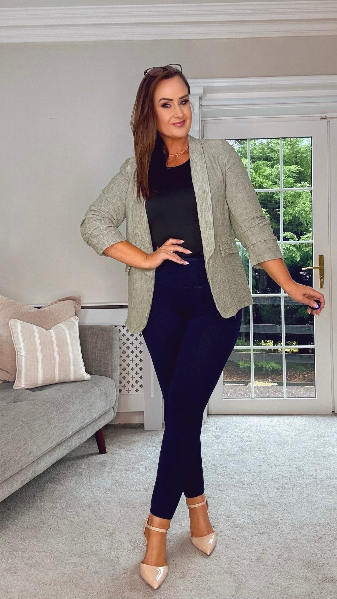 KHAKI LINEN FEEL BLAZER