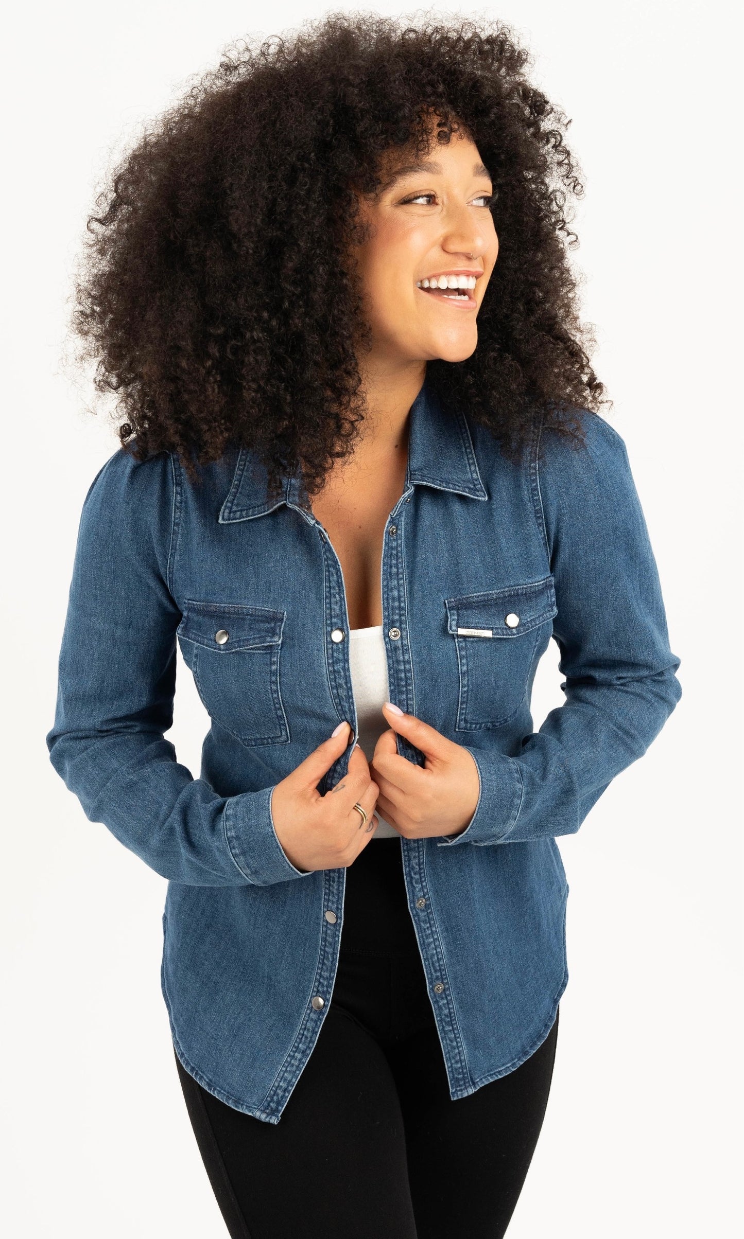 SENSS - THE DENIM SHIRT with Exaggerated Shoulder