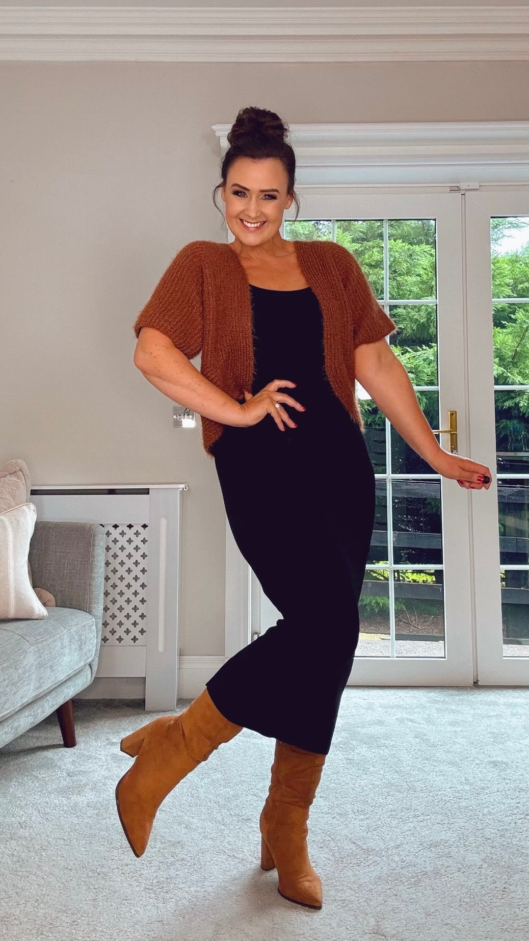 BROWN RELAXED FIT CARDIGAN