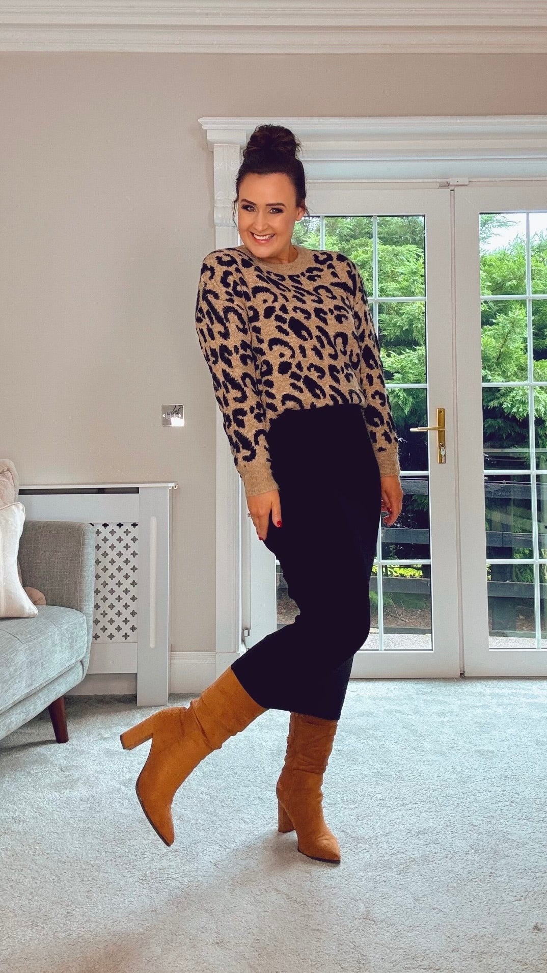 LEOPARD PRINT KILKY JUMPER