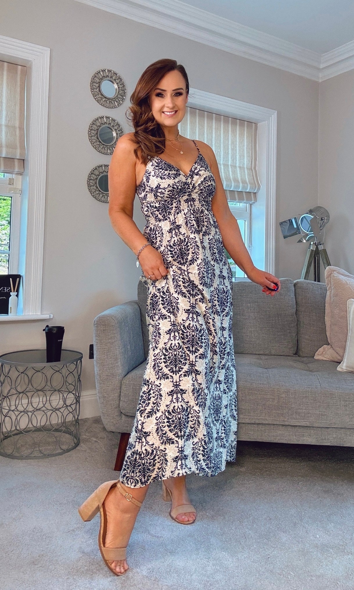 ELENA NAVY SUN MAXI DRESS