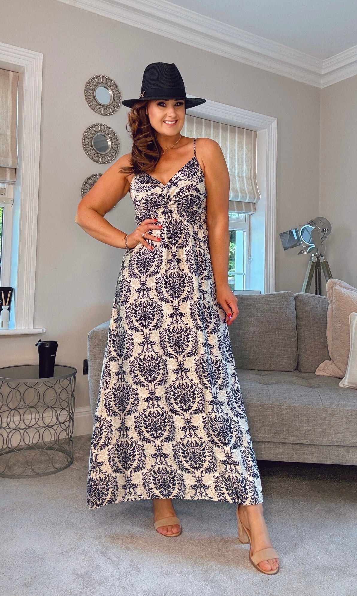 ELENA NAVY SUN MAXI DRESS