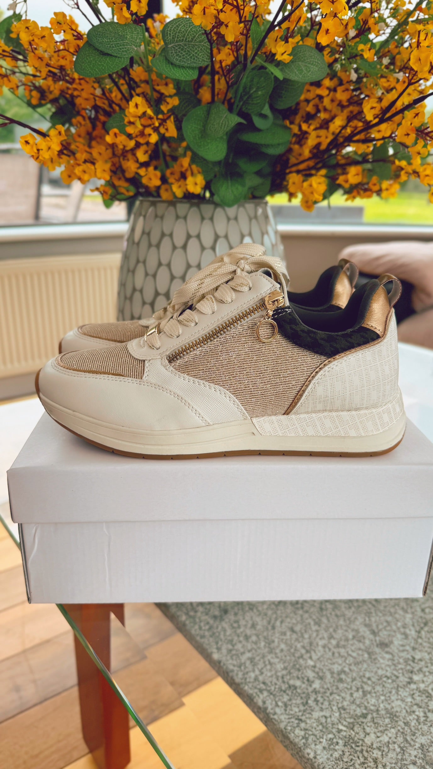 Gold Gucci inspired Trainers