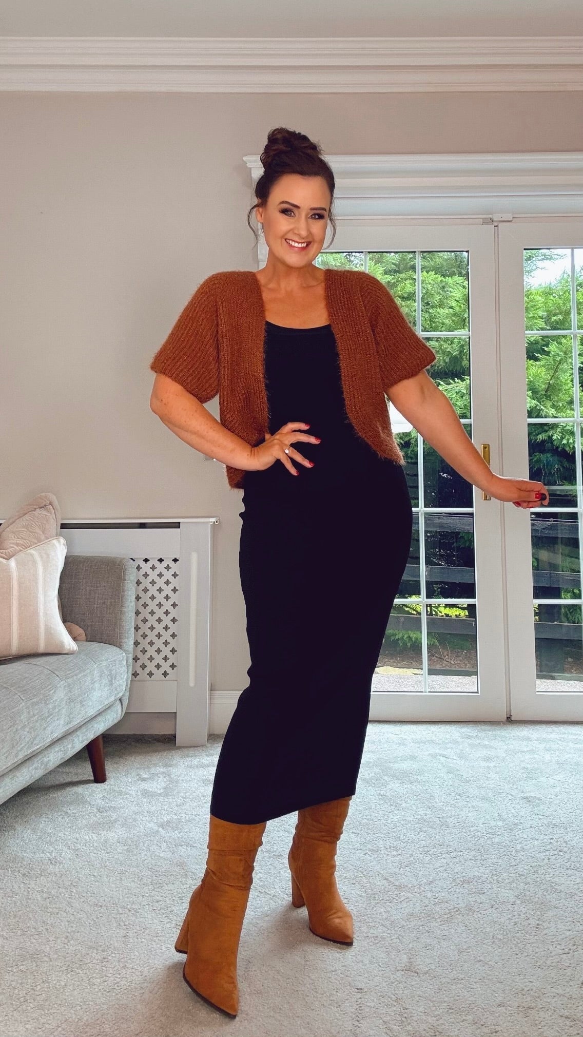 BROWN RELAXED FIT CARDIGAN