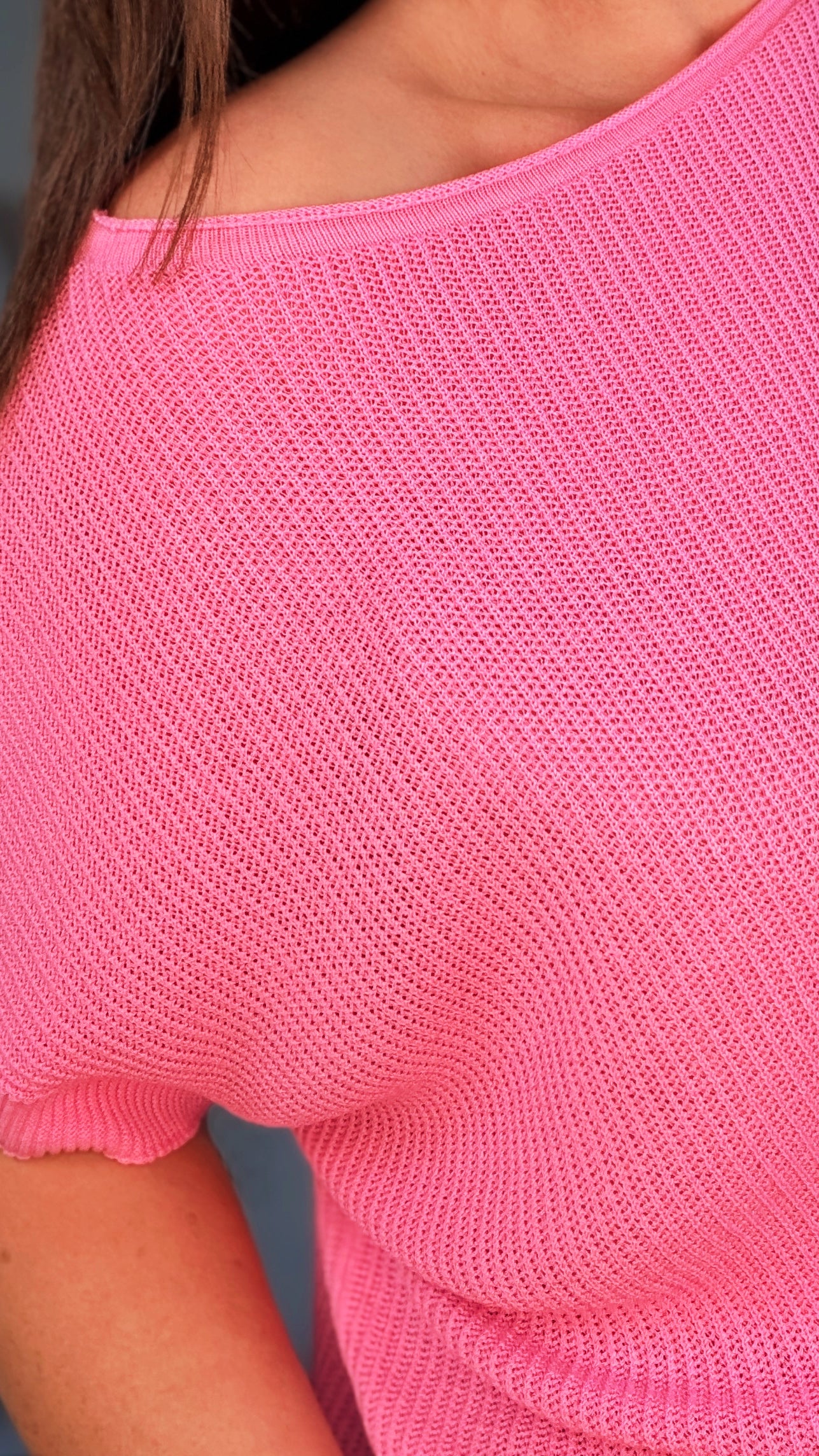 PINK BATWING FINE KNIT