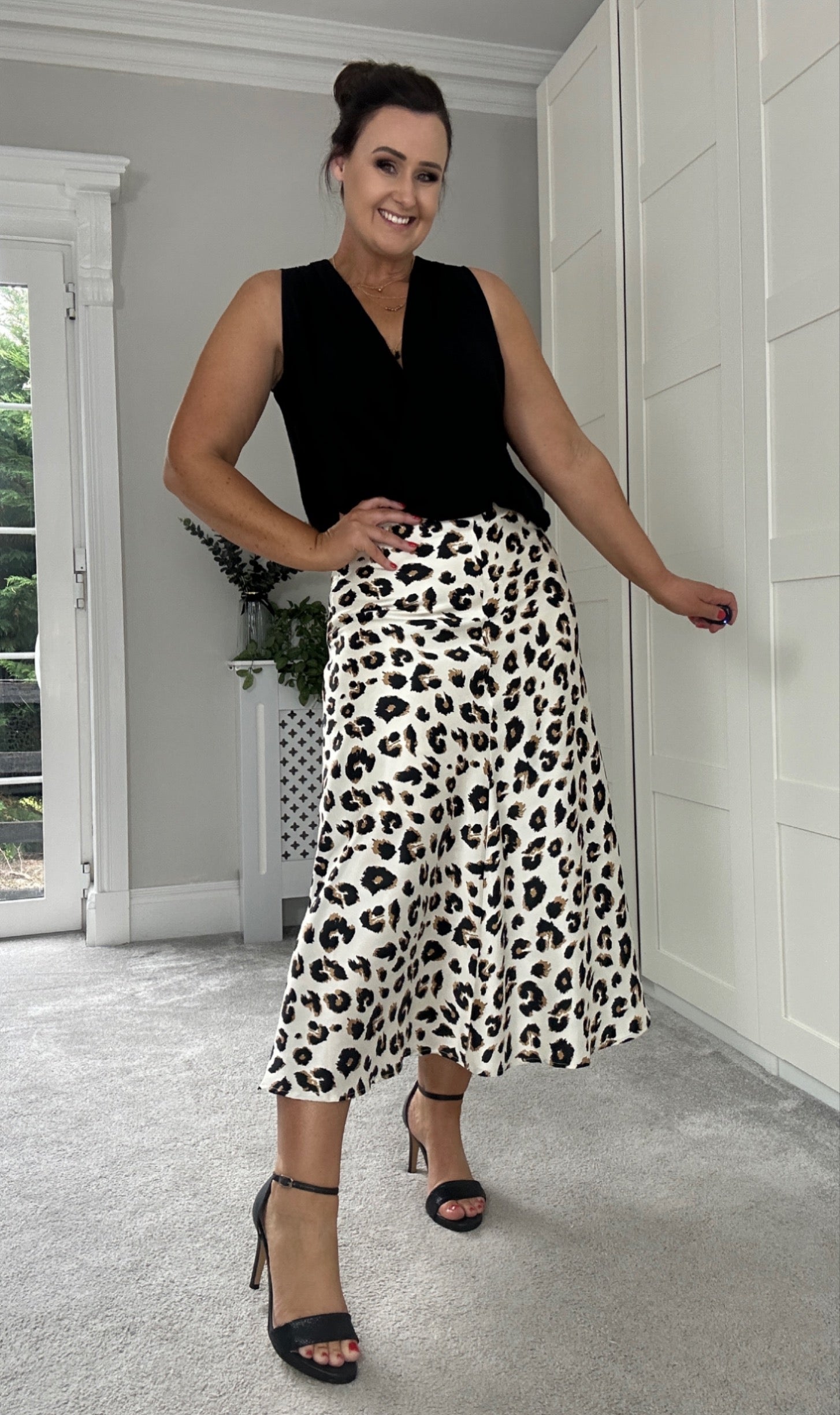 Animal print 2025 midi skirt quality