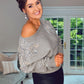 GREY EMBELLISHED JEWEL KNIT