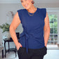 NAVY SIDE TIE DETAILED BLOUSE