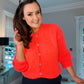 BRIGHT ORANGE MOHAIR CARDIGAN