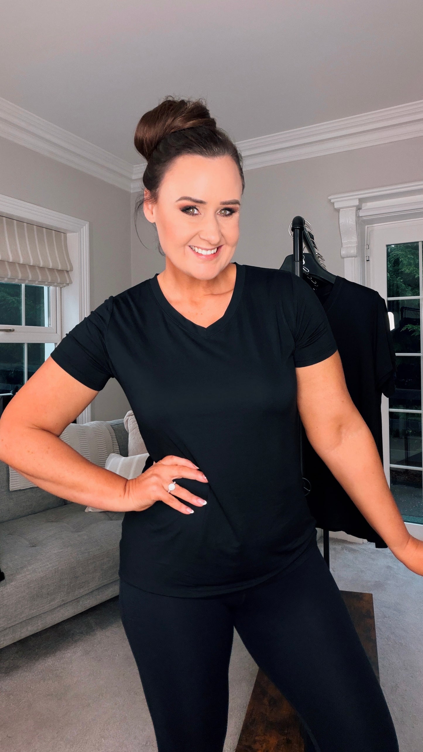 SENSS BLACK QUALITY BAMBOO T-SHIRT