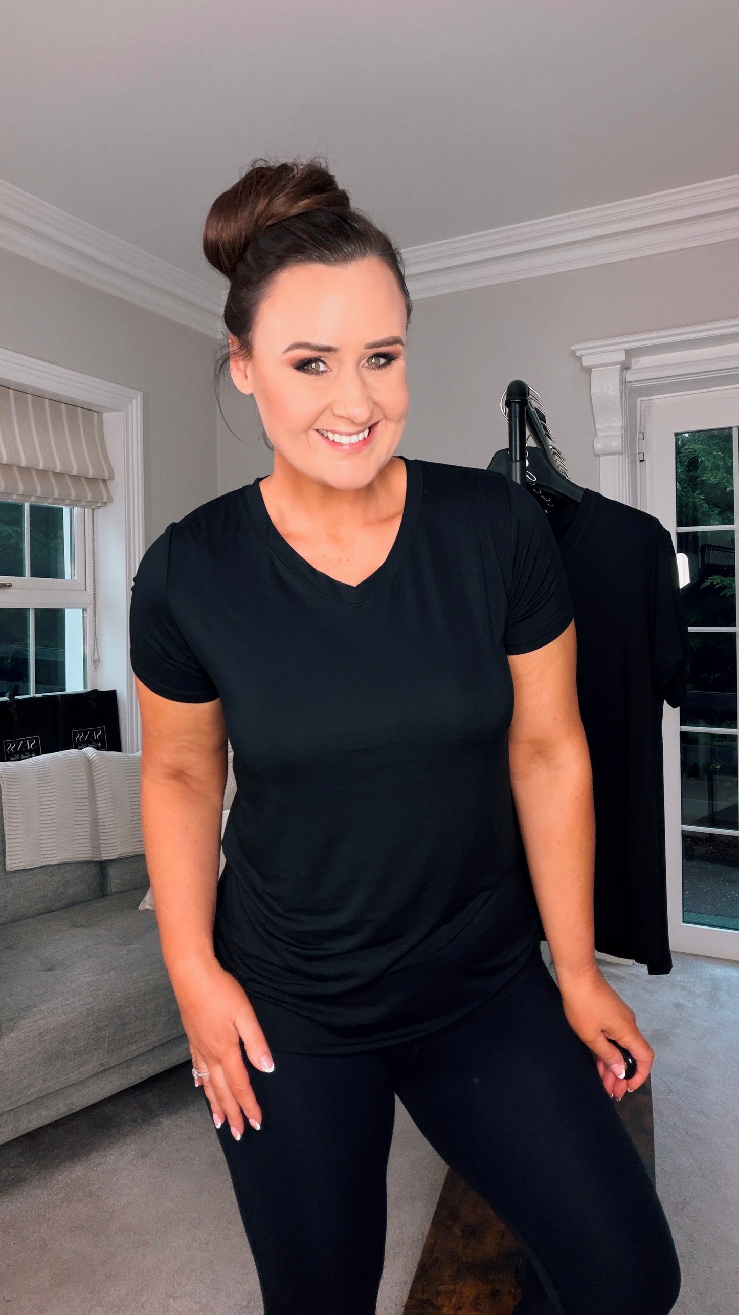 SENSS BLACK QUALITY BAMBOO T-SHIRT