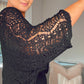BLACK CROCHET CARDIGAN