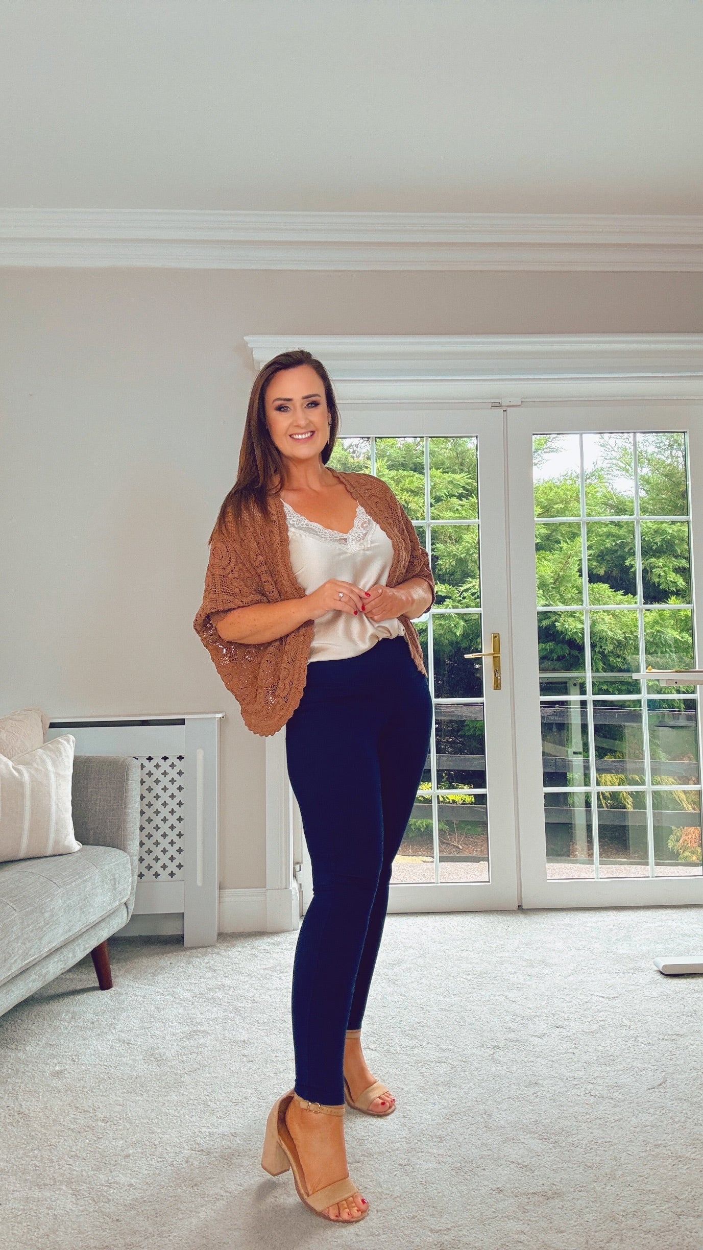 BROWN CROCHET CARDIGAN