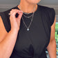 SILVER 3 TIER DISC NECKLACE