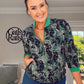 TURQUOISE PAISLEY  PATTERN BOMBER