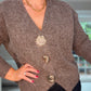 BROWN JEWELLED BUTTON CARDIGAN