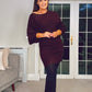 BURGUNDY/BROWN COPPEROSE KNIT DRESS
