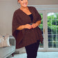 BROWN BELTED WOOL CAPE
