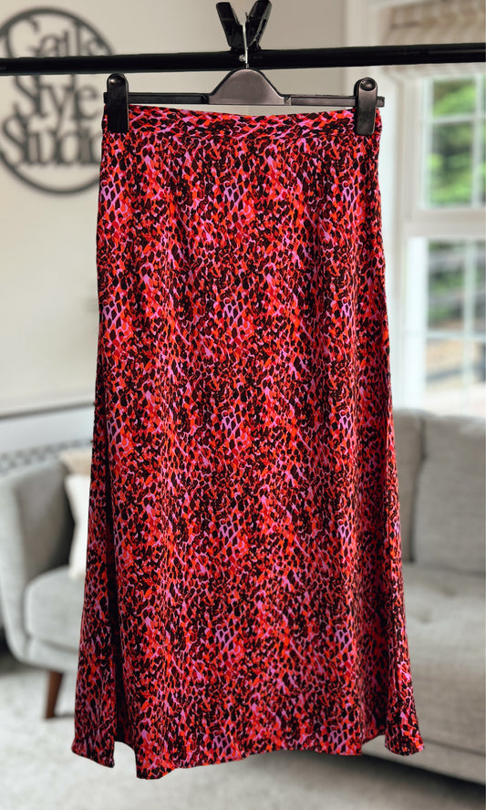 Coral and Red Leopard Print SKIRT