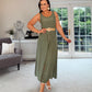 KHAKI BUTTON SUN DRESS with belt