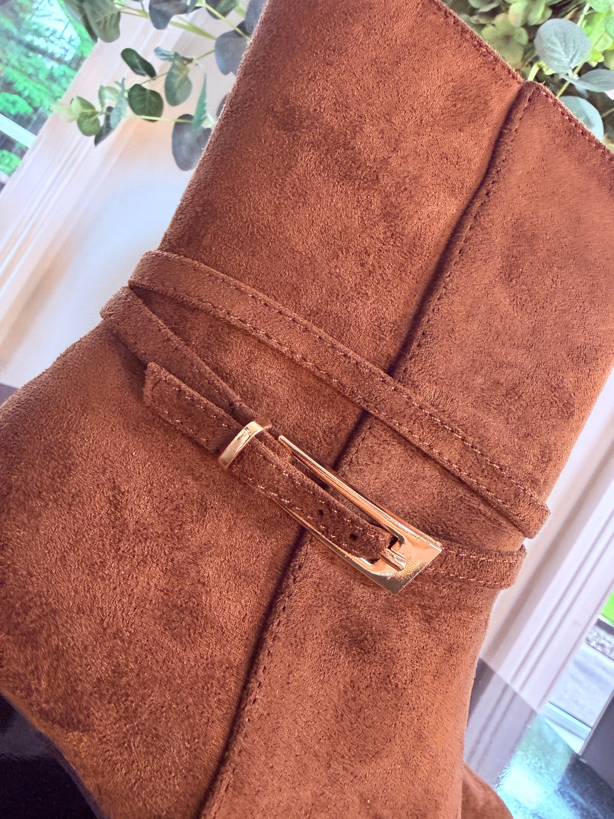 BROWN BUCKLE ANKLE BOOTS