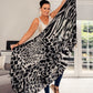 GREY LEOPARD PRINT SCARF/POOL SARONG