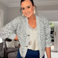 GREY LEOPARD PRINT OVERSIZED CARDIGAN