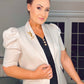 STONE EXAGGERATED SHOULDER SUMMER BLAZER
