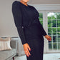 BLACK SPECIAL OCCASION DRAPE MAXI DRESS