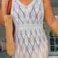 WHITE CROCHET MIDI SUN DRESS