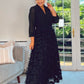 BLACK FRINGE / FEATHER MAXI SKIRT
