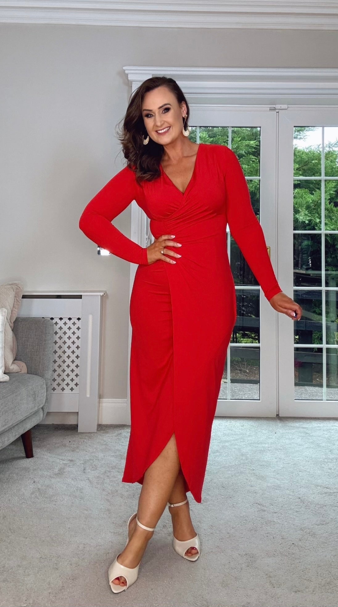 THE FOREVER RED DRAPE DRESS