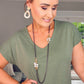 KHAKI VNECK MODAL LONG TSHIRT