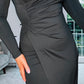 THE FOREVER BLACK DRAPE DRESS