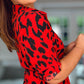 RED & BLACK ANIMAL PRINT CHRISTY DRESS