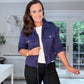 SENSS NAVY ZIP TIE WAIST JACKET