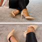 CREAM BLUSH HEEL WITH ANKLE STRAP