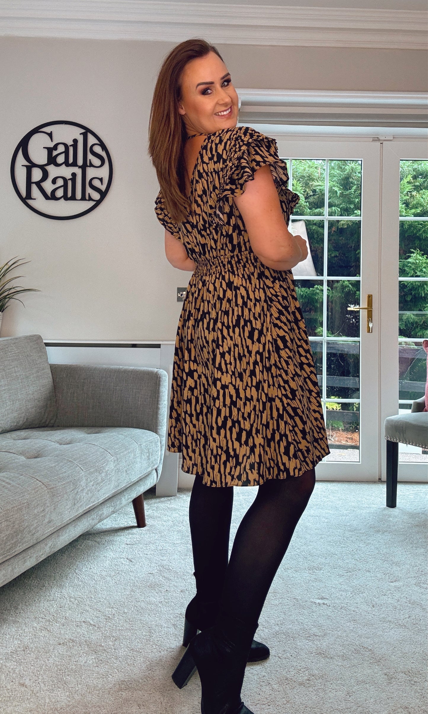 TAN ANIMAL PRINT CHRISTY DRESS