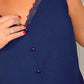 NAVY CURVE BUTTON CAMI