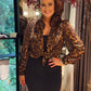 LEOPARD PRINT BLOUSE with exaggerated shoulder