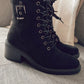 BLACK LACE BOOTS with BLOCK HEEL