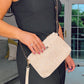 CREAM WOVEN CLUTCH / CROSSBODY BAG